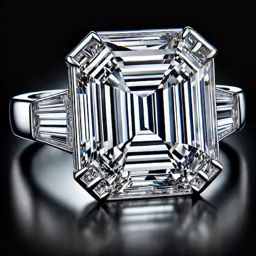 12ct Asscher cut Diamond Ring