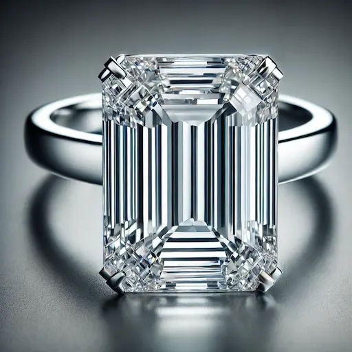 12ct Emerald cut Diamond Ring
