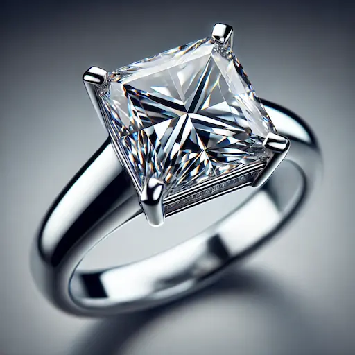 12ct Princess cut Diamond Ring