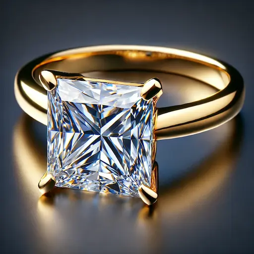 12ct Princess cut Diamond Ring